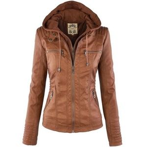 Removable Lapel Long-sleeved Solid Color Zipper Wo